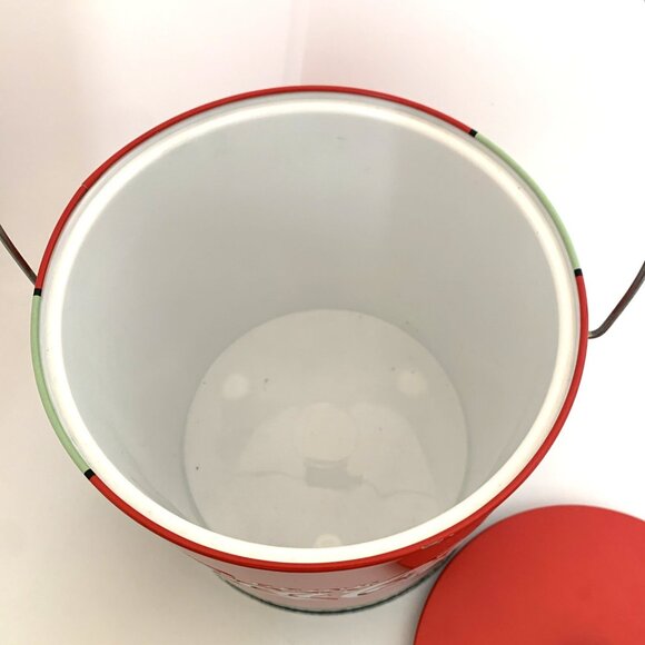 Coca Cola Metal Ice Bucket w/Handle Delicious Refreshing 7" Tall 7" Diameter Vtg - Picture 7 of 10